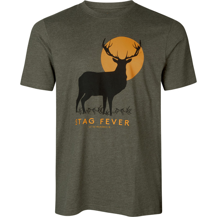 2023 Seeland Mens Stag Fever T-Shirt 160211312 - Pine Green Melange